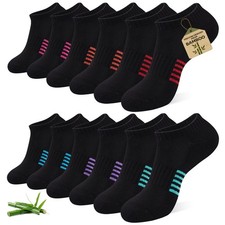 Ankle Socks for Women, 6/12 Pairs Bamboo Viscose Low Cut Socks  Breathable, ...