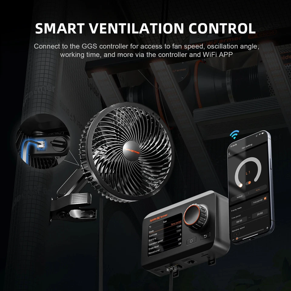 6英寸夹式风扇带EC电机,10速,应用程序控制,IP54 — 第 2/4 张图片