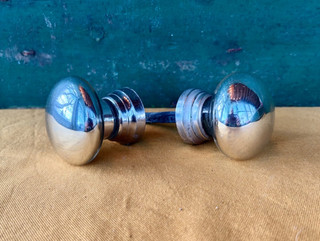 2 Antique Round Mercury Glass Door Knobs Base 2 1/4” diameter not a matching set