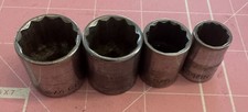 Craftsman V Series Socket Lot (4) 3/8” Drive 12 Pt SAE 3/4 11/16 9/16 7/16 USA
