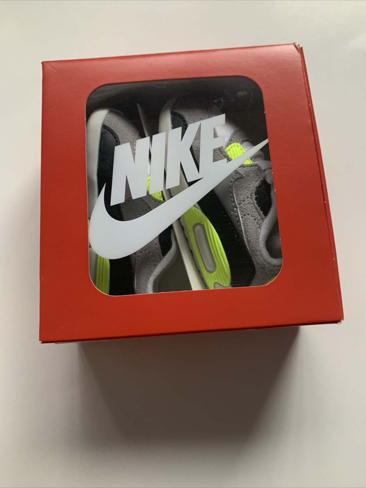 PONY Nike Max 90 Crib (CB) Shoes Size 3c White Particle Grey Green