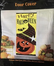 Halloween Door Cover Jack-O-Lantern Wall Decor, Scene Setter 30 x72