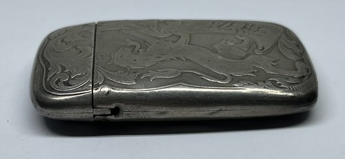 Blackington & Co Sterling Silver Gothic Revival Lion Rampant Vesta Case - Picture 7 of 9