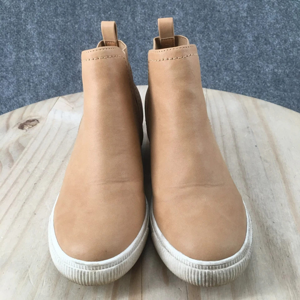 DV Dolce Vita Botas Mujer 8 Kyla Botines Beige Cuero Pull On Cuña Foto 4 de 4