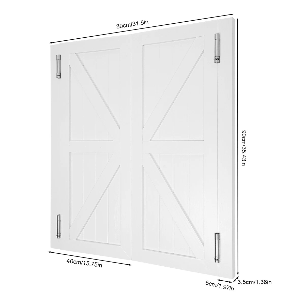 Puerta batiente de madera blanca montada en la pared doble media puerta de café salón bar con bisagra