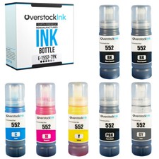 7-Pack 552 T552 Ink Bottles Compatible for Epson EcoTank Photo ET-8500 ET-8550