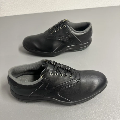 FootJoy GreenJoys Leather Golf Shoes Spikes Cleats Black Mens Size 8 M