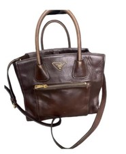 Prada saffiano Dark brown Leather Bag