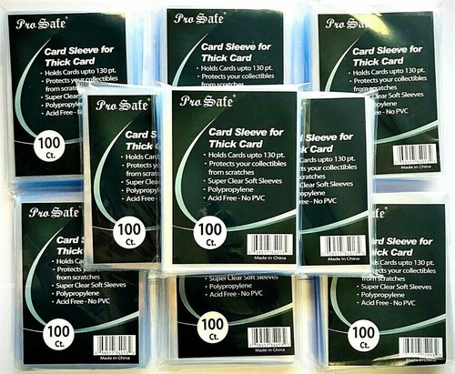 1000 Pro Safe Penny Sleeves Thick Cards No PVC 10 Packs of 100 NEW 130pt 34013 - 第 1/1 張圖片