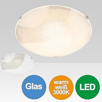 Led Deckenlampe Deckenleuchte KüChe Lampe KüChe Flur Bad Glas Rund 25Cm Glitzer
