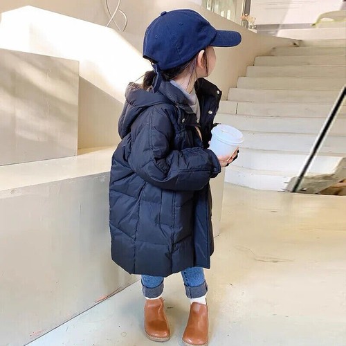 3-9Y Parka Snowsuit Winter Warm Down Jacket Girls Long Hooded Children Clothes - Picture 2 of 23
