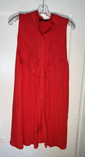 Tuckernuck Pomander Place Sleeveless Lace Ruffle Dutton Dress Red Size L. d567