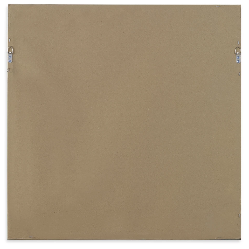 Elegant Silver Square Wall Mirror 28 in Metal Thin Frame Sleek Vanity Classic - Image 4 of 4