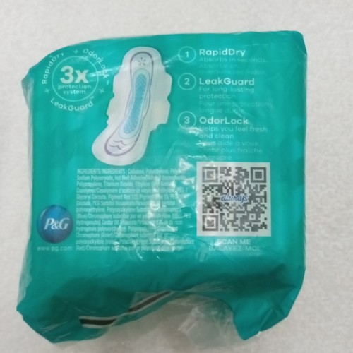 Always Ultra-Thin. Long Super Pads Size 2 with Flexi-Wings - 16 Count . - Picture 2 of 4