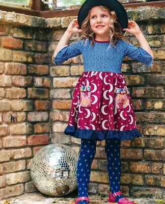Wildflowers Size 6 Cosmic Crush Dress Pocketful of Wonder Blue Moon Stars