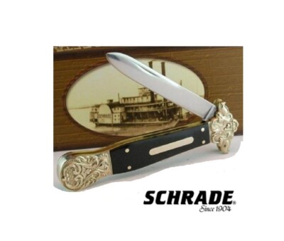 Schrade Pocket knife Custom Buffalo Horn Handle display gift case SDirkBH