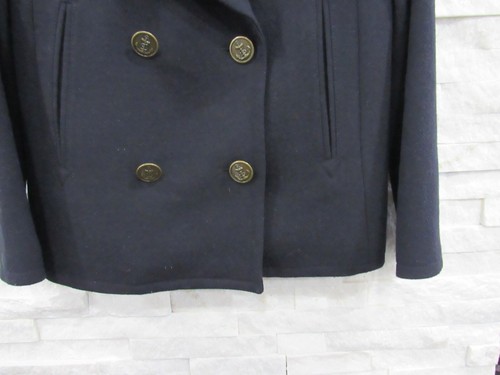 Club Monaco Navy Blue Classic Double Breasted Winter Pea Coat Jacket S - 第 2/6 張圖片
