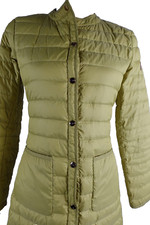 Gimo's Women's Puffer Jacket Size 40 Lime Snap Buttons Down Filled 4 Us Warm
