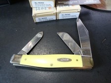 CASE POCKET KNIFE 4.25" LG STOCKMAN YELLOW SYNTHETIC HANDLE 3- CS BLADES CA-203