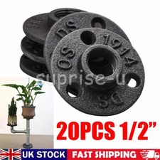 20PCS  FLOOR FLANGE 1/2" MALLEABLE CAST IRON THREADED STEAM PUNK UK STOCK