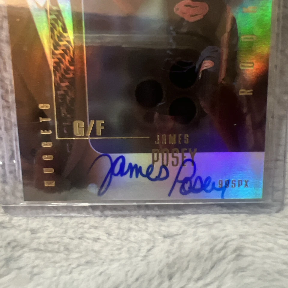 James Posey '99-00 UD SPx ON-CARD refractor automático novato #/2500 Heat Celtic CHAMP Foto 2 de 4