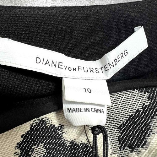 Diane von Furstenberg Emma Pencil Skirt Leopard Black Ivory 10 NWT - Picture 3 of 7