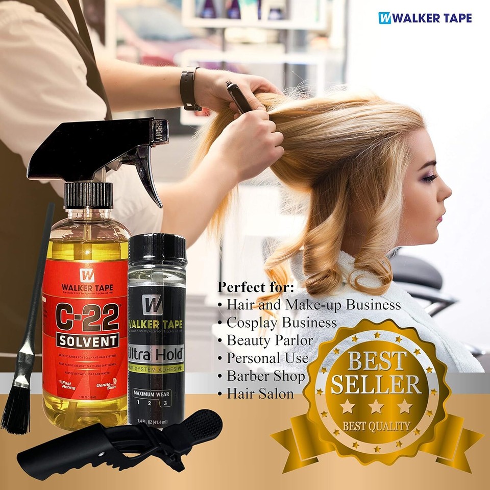 C22 Citrus Solvent Wig Glue Remover 12oz, 1.4oz Ultra Hold Hair System