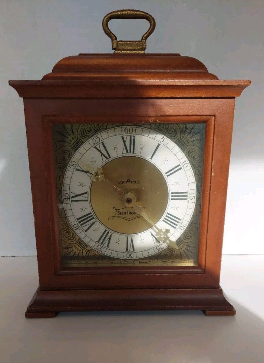 Vintage 1971 Seth Thomas Exeter Wooden Mantle Clock E541 Works