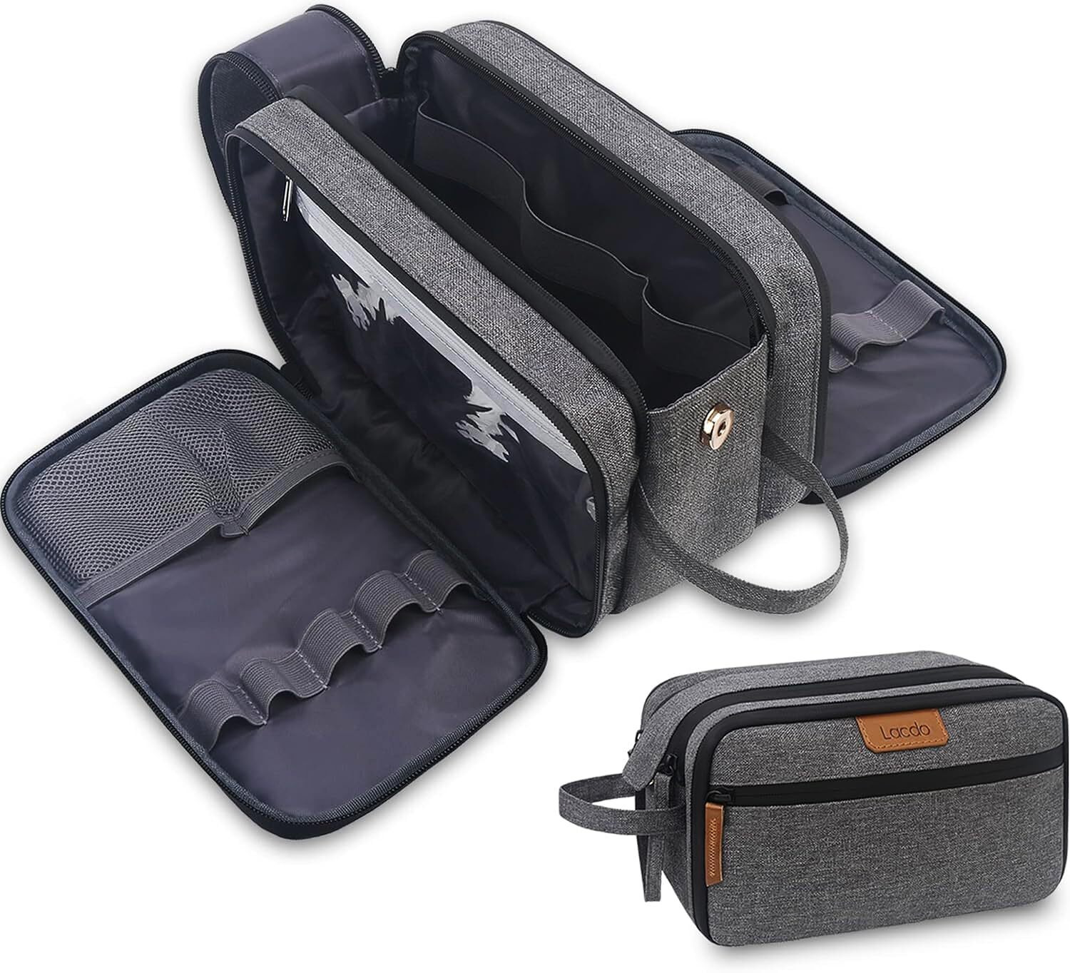 Men's Water-Resistant Travel Toiletry Bag - Large Dopp Kit Organizer-image