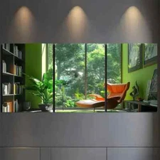 3pcs  Modern Vibrant Green-Themed Wall Art Canvas Framed 50x70cm