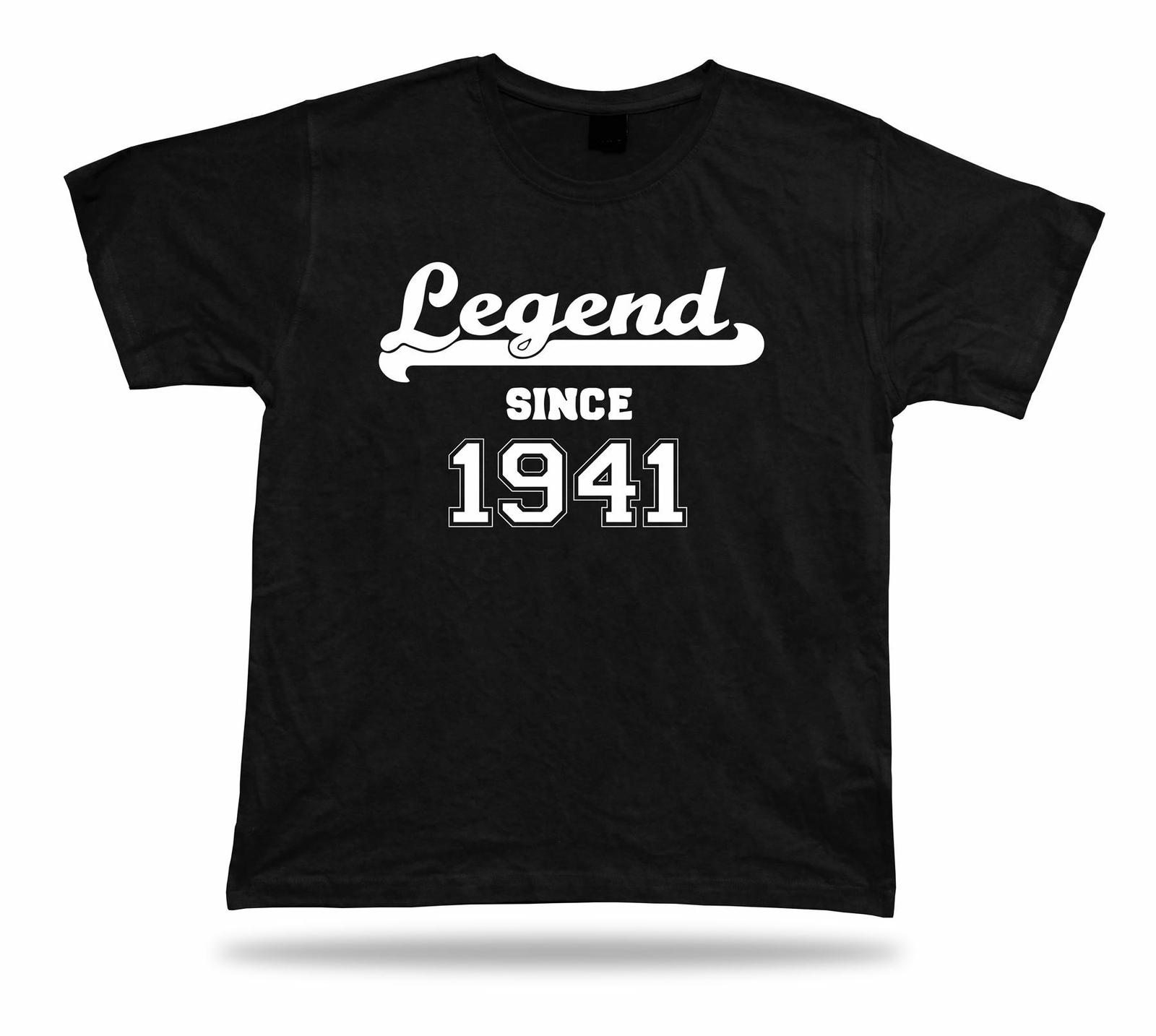 Printed T shirt tee Legend since 1941 happy birthday present gift idea unisex