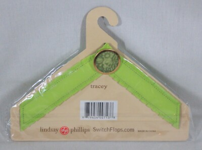 LINDSAY PHILLIPS SWITCH FLOPS LIME ''TRACEY'' STRAPS FOR FLIP-FLOPS SIZE S NEW