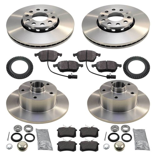 Audi A4 B5 Bremsscheiben Hinten Mit Radlager Bremsen-Set mit Bremsscheiben, Bremsbelägen, Radlager und ABS-Ring AUDI