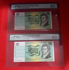 1968 AUSTRALIAN $2 Notes PHILLIPS/RANDALL, TWO CONSECUTIVE GCT 219187-GCT 219188