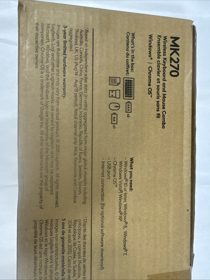 Logitech MK270 Wireless Keyboard and Mouse Combo - 920-008813 - Image 3 of 4