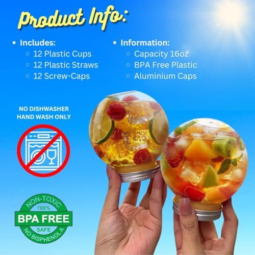 Plastic Fish Bowls for Drinks 16.9 oz Party 12 Pack Small Fish 12