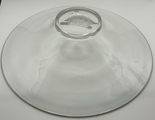 Clipper Ship Etched Glass Bowl MidCentury Large Art Dish Vintage 1950s 12in Wide - Picture 15 of 19