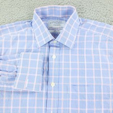 Charles Tyrwhitt Dress Shirt Mens 15 1/2 Blue Slim Fit Business French Cuff