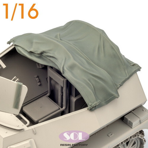 SOL RESINA FÁBRICA MM851, Lona para Segunda Guerra Mundial Alemán Sd.Kfz.250/1 (Impreso en 3D), 1:16 - Imagen 5 de 5