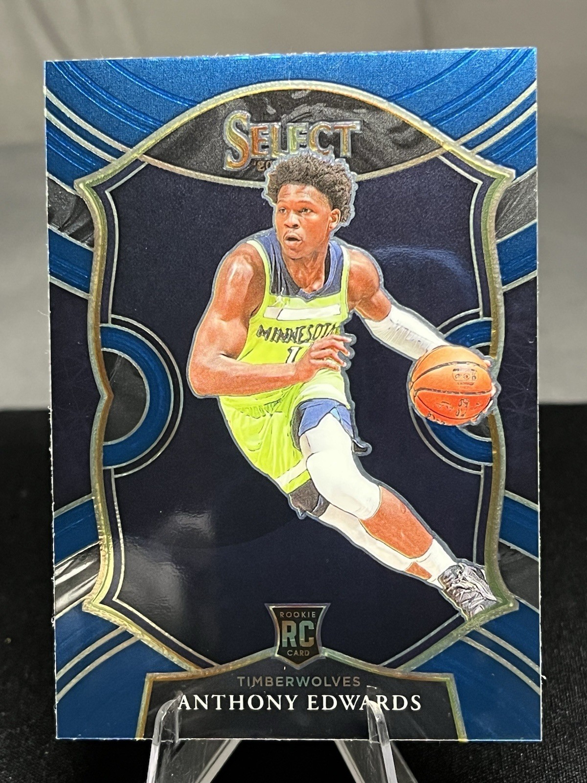 20-21 Panini Select Anthony Edwards Rookie Card #61 Timberwolves RC Blue Prizm