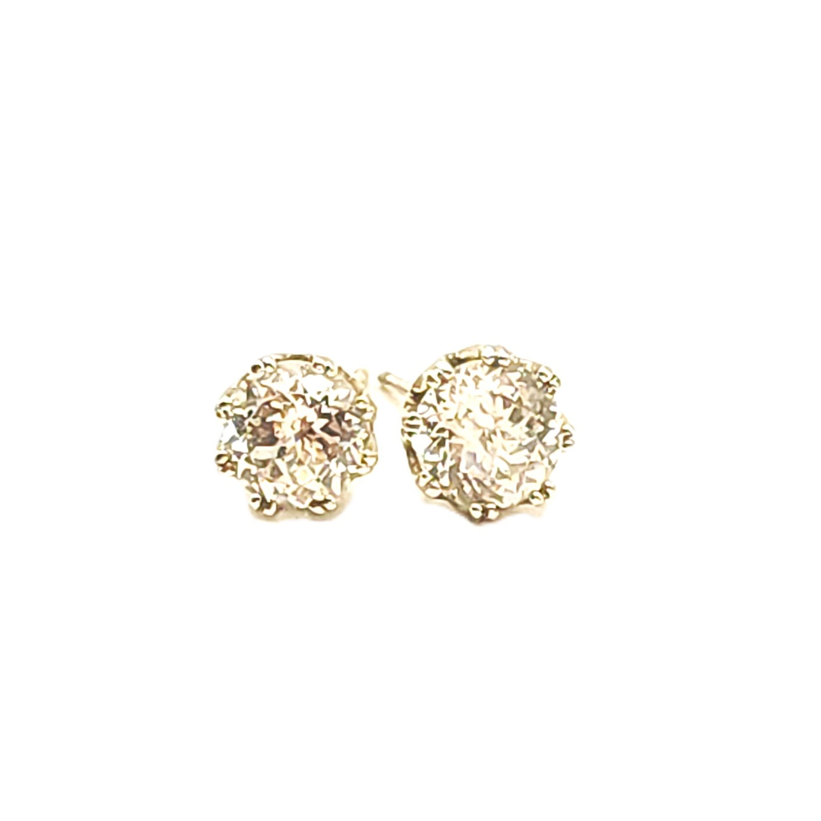 Sterling Silver Round Cathedral Stud Earrings - image 3