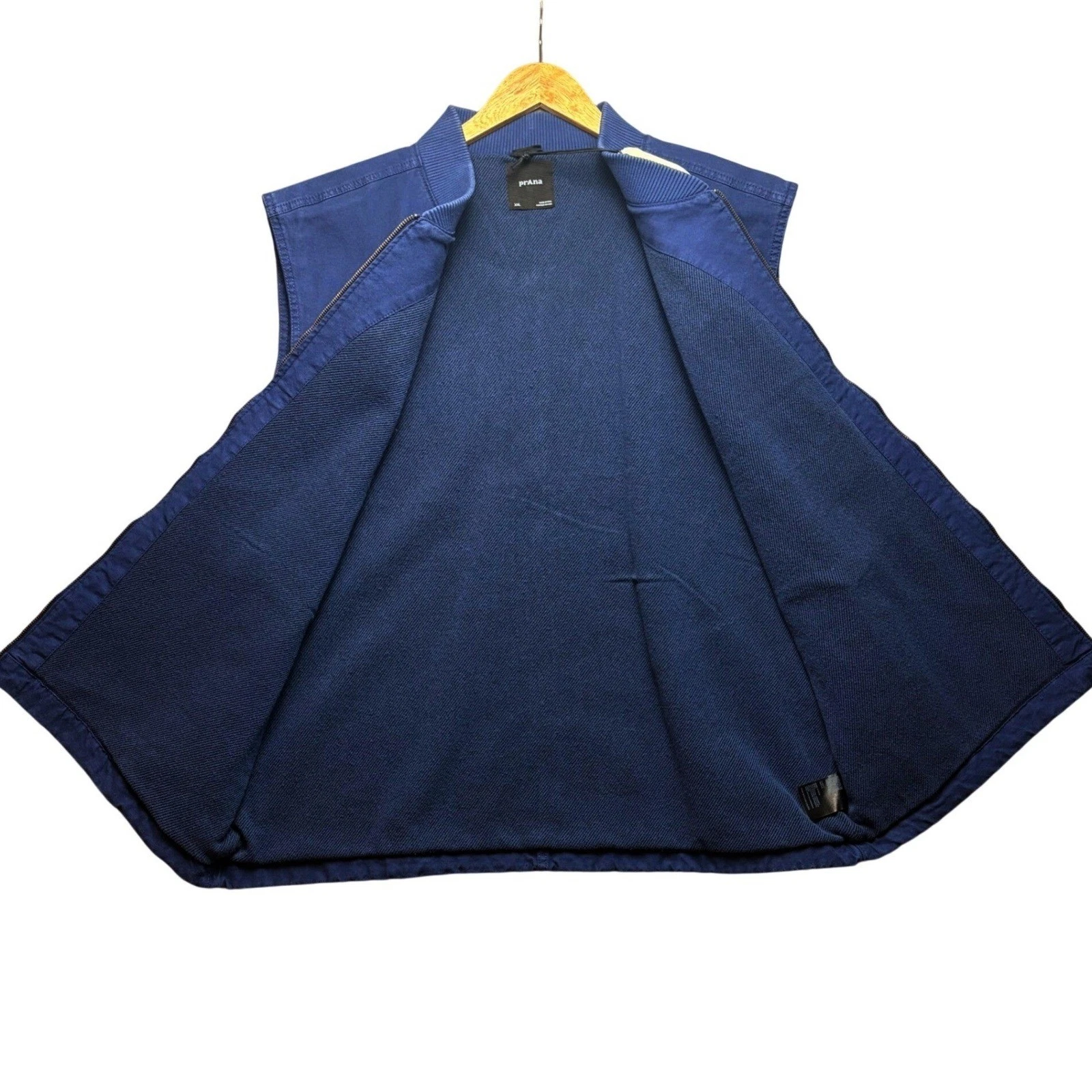 Prana Mens XXL Rock Ridge Vest Blue Standard Fit Full Zip Multi Pocket Cotton - product detail image 3