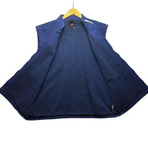 Prana Mens XXL Rock Ridge Vest Blue Standard Fit Full Zip Multi Pocket Cotton image 3