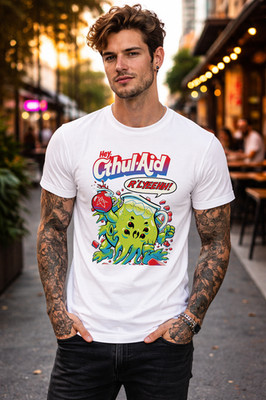 Cthulhu Kool Aid Funny Graphic T-Shirt Parody Horror Cartoon Unisex Tee S-3XL