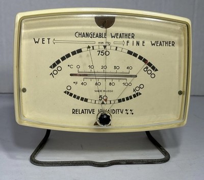 Soviet Desktop Barometer Made In USSR Weather Pressure