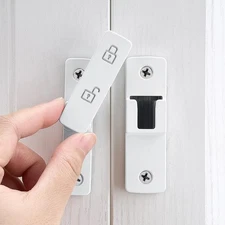 2 Packs White 180 Degree Barn Door Latches ，Premium Zinc Alloy Latch - Flip G...