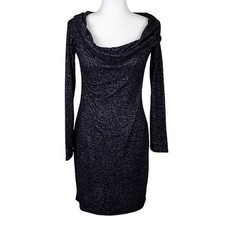 Express Cowl Neck Sweater Dress Size M Heather Black Long Sleeves (NWT)