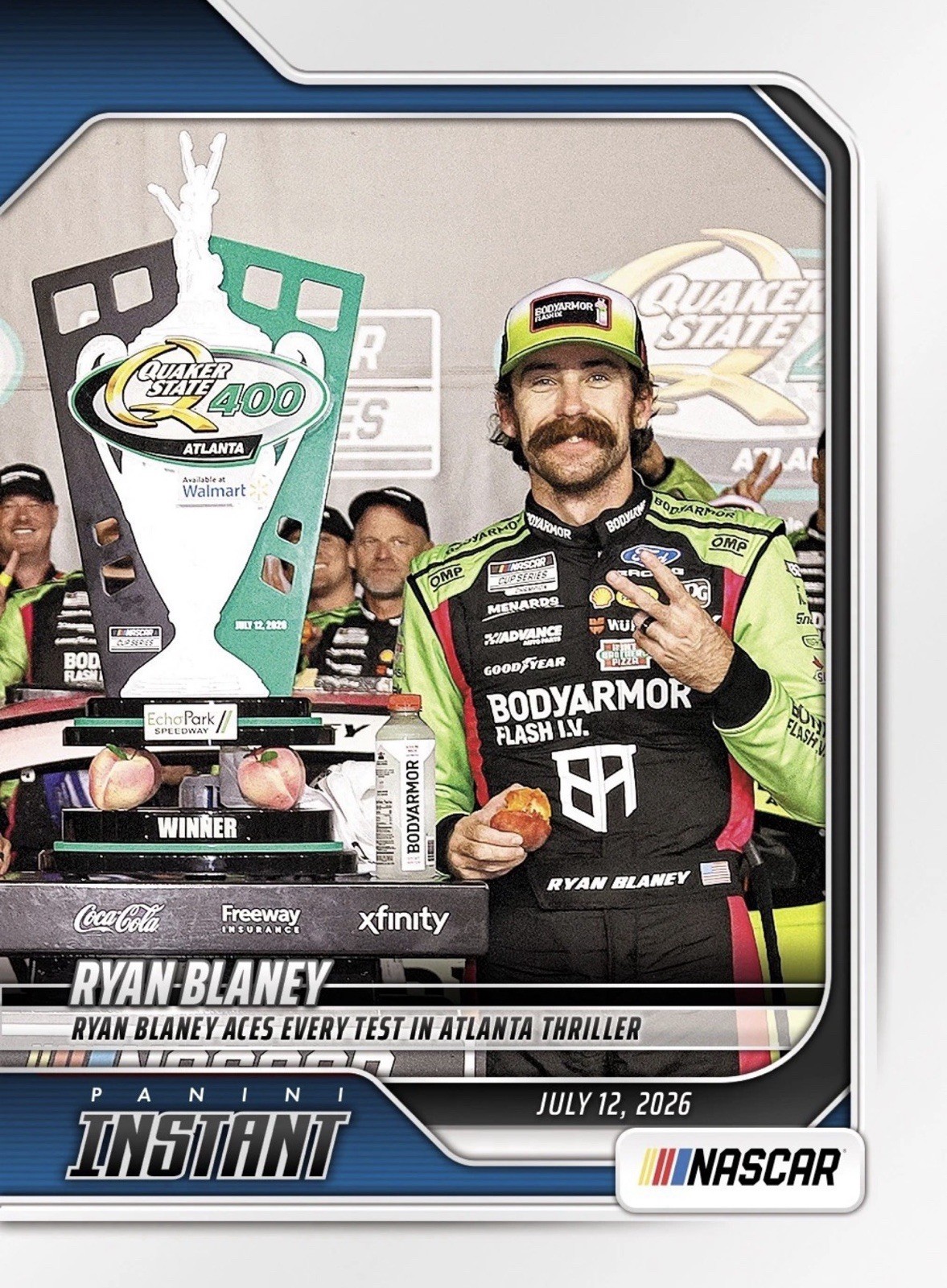 Ryan Blaney ATLANTA THRILLER WIN 2026 Panini Instant NASCAR #64 card PRESALE 🏁