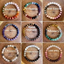Natural Crystal Healing Chakra Gemstone Bead Bracelet Protection Gem StonE GiftS