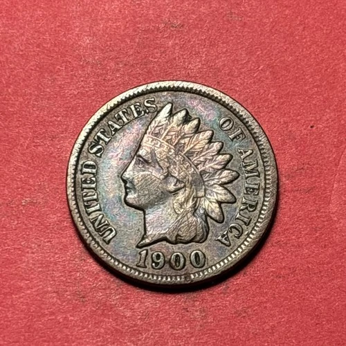 (1) Beautiful Toned Antique 1900 Indian Head Cent/Penny XF-EXTRA FINE